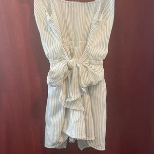 white thin stripe romper
